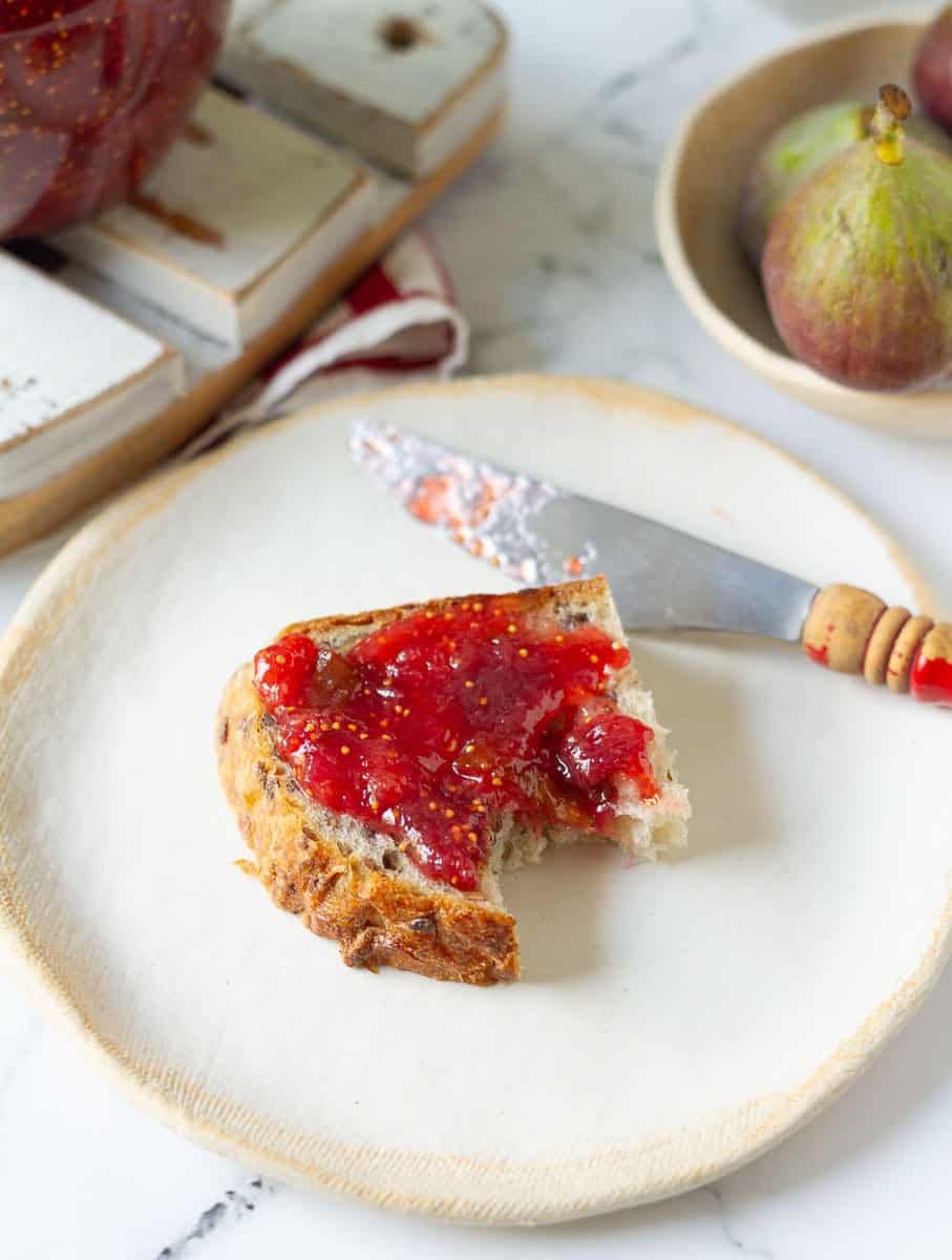 Fig jam on toast