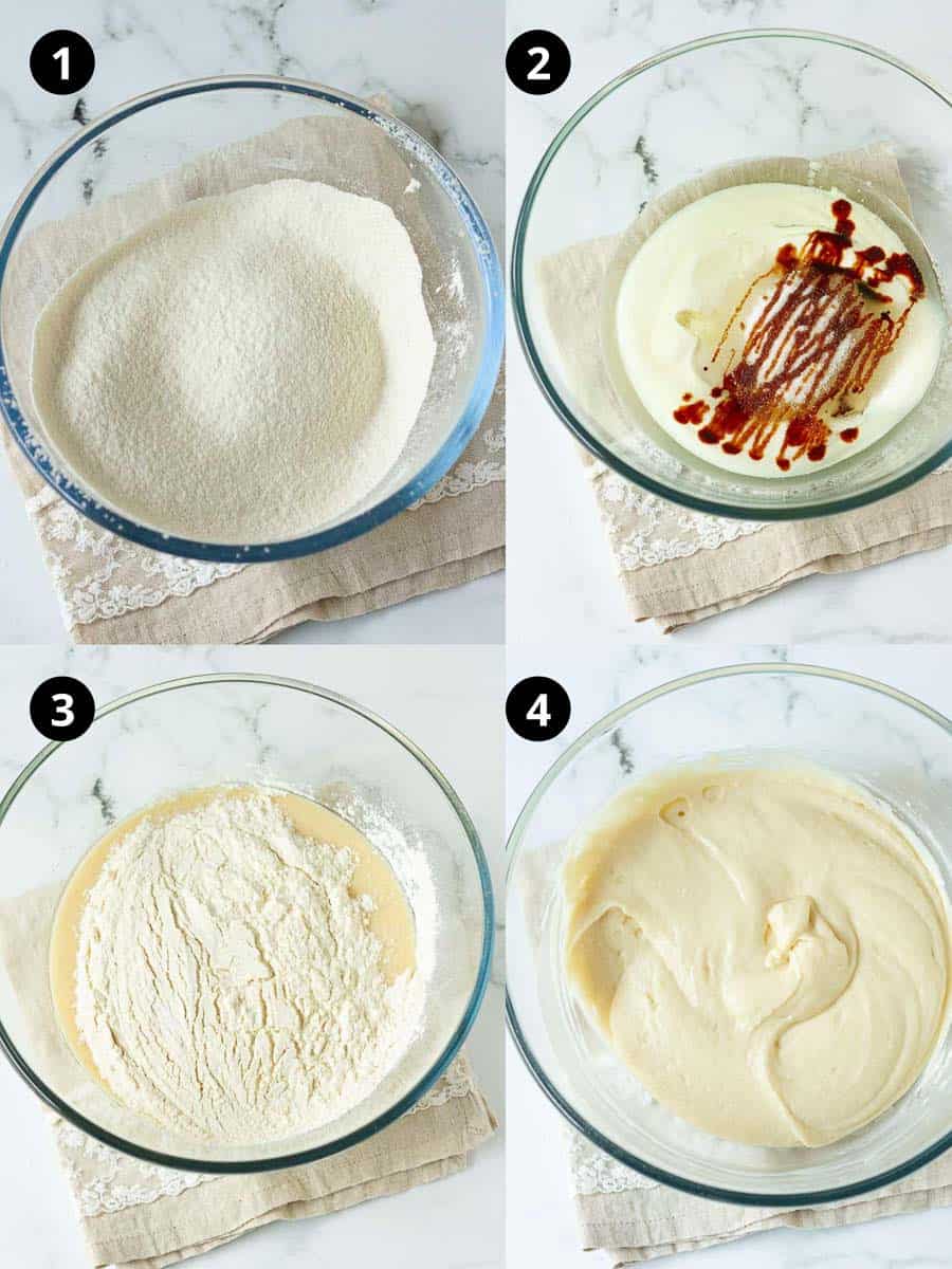 steps for making Fresh Strawberry Poke Cake.