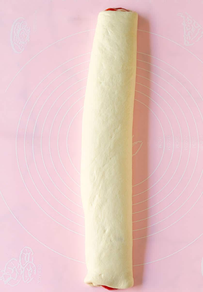 rolled up dough log.