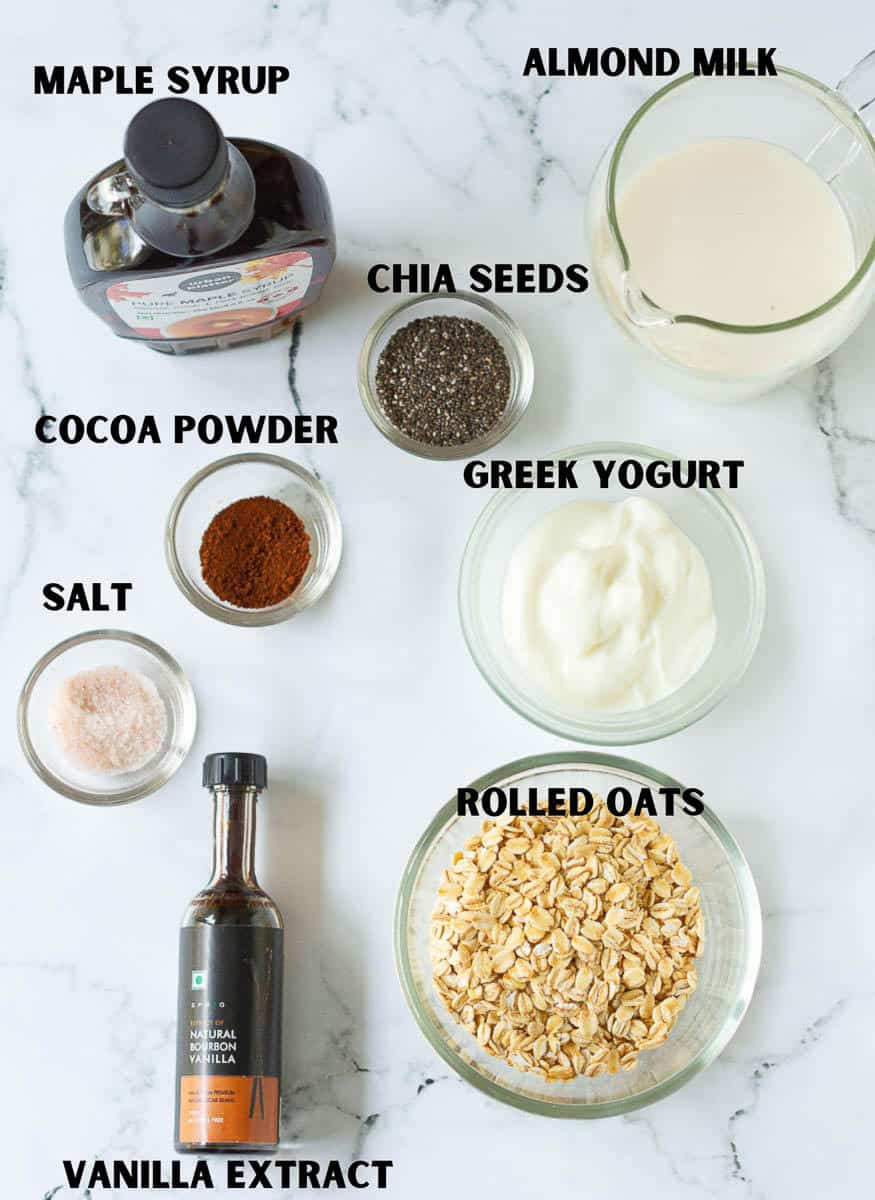 Ingredients for Tiramisu Overnight Oats Recipe