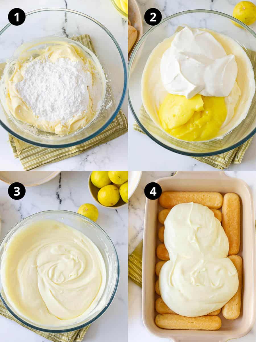 Steps for making Lemon Tiramisu