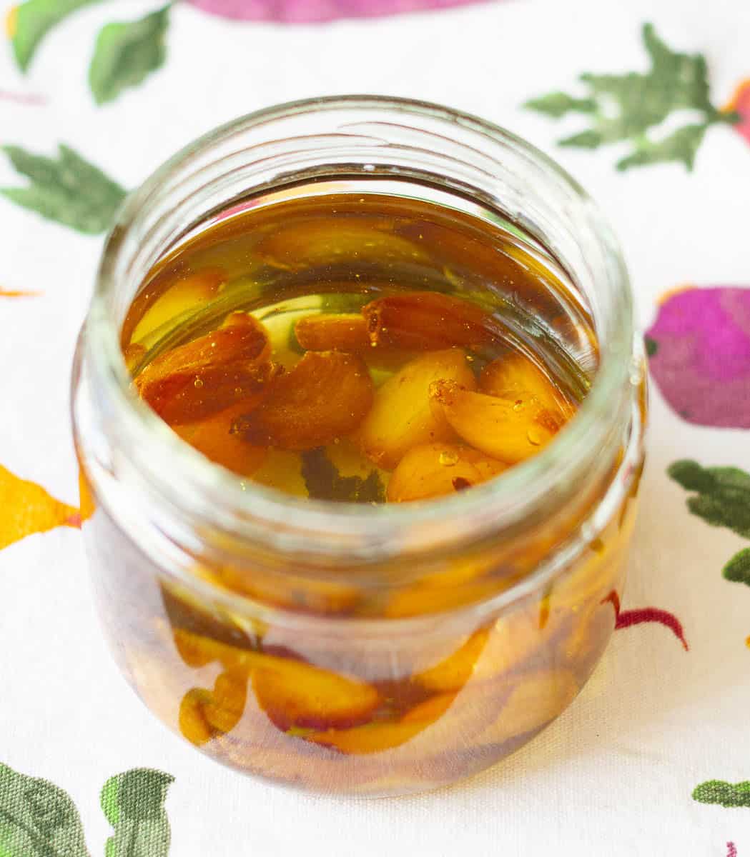 garlic confit in a jar