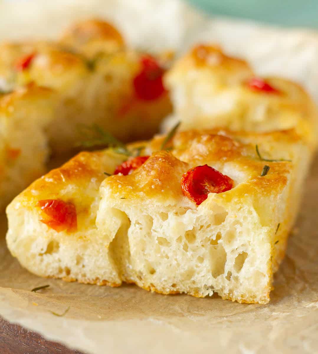 mini no-knead focaccia