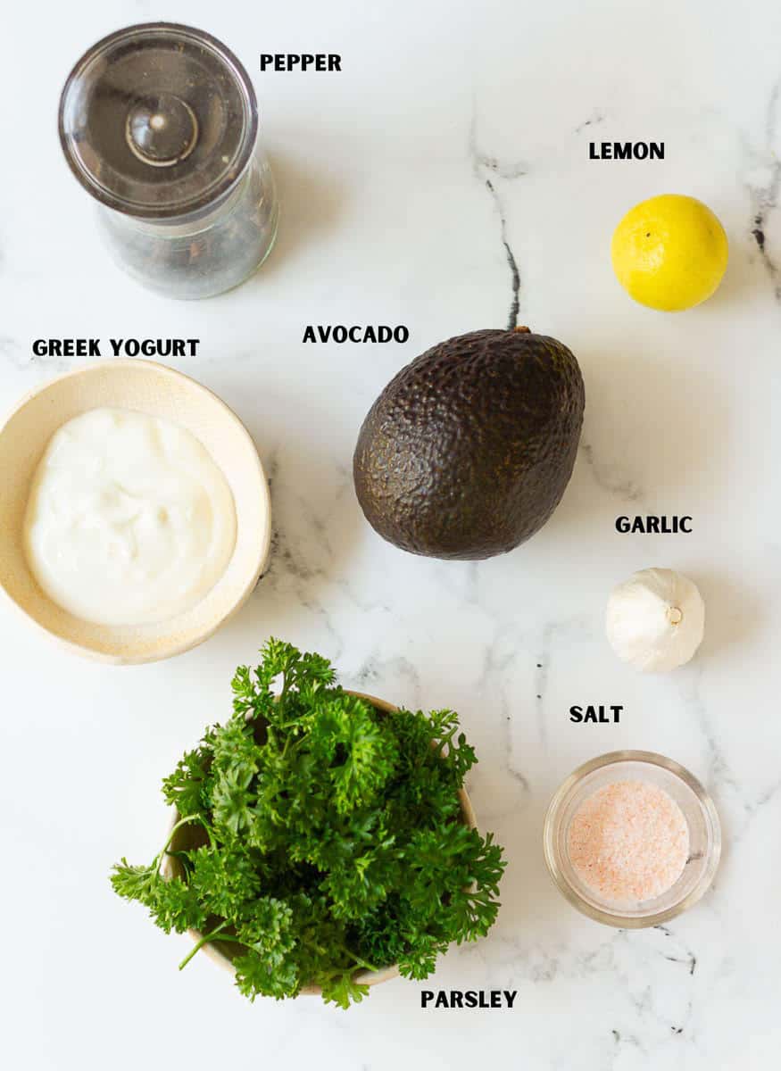 ingredients for avocado dip