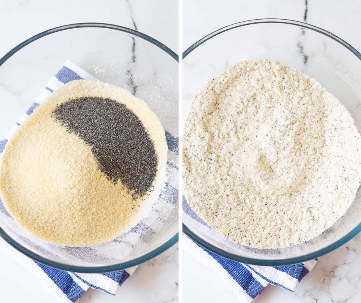 sifting all the dry ingredients and whisk in poppy seeds