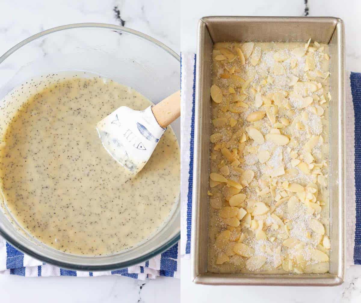 Almond Poppy Seed Bread batter