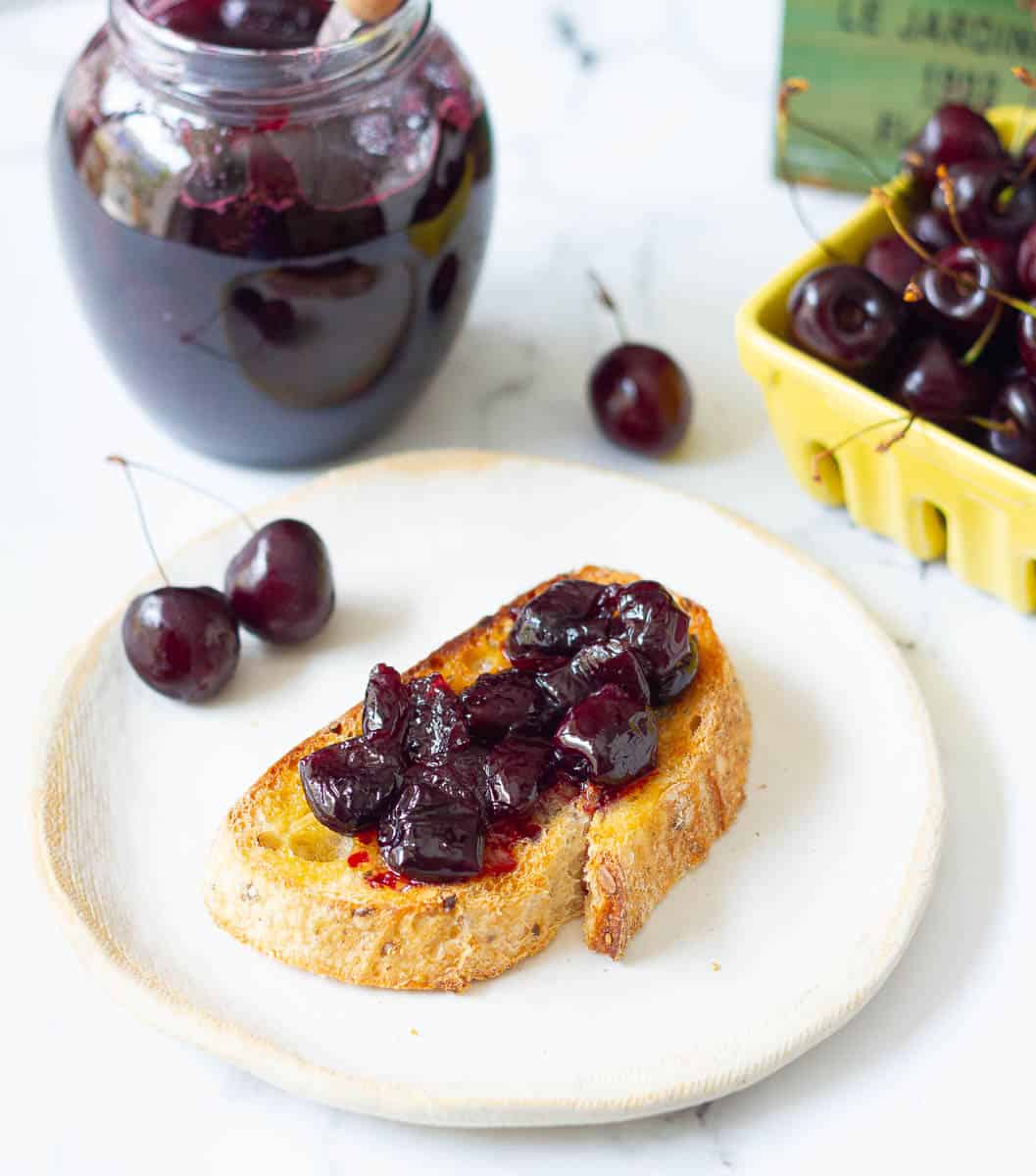 cherry jam on toast