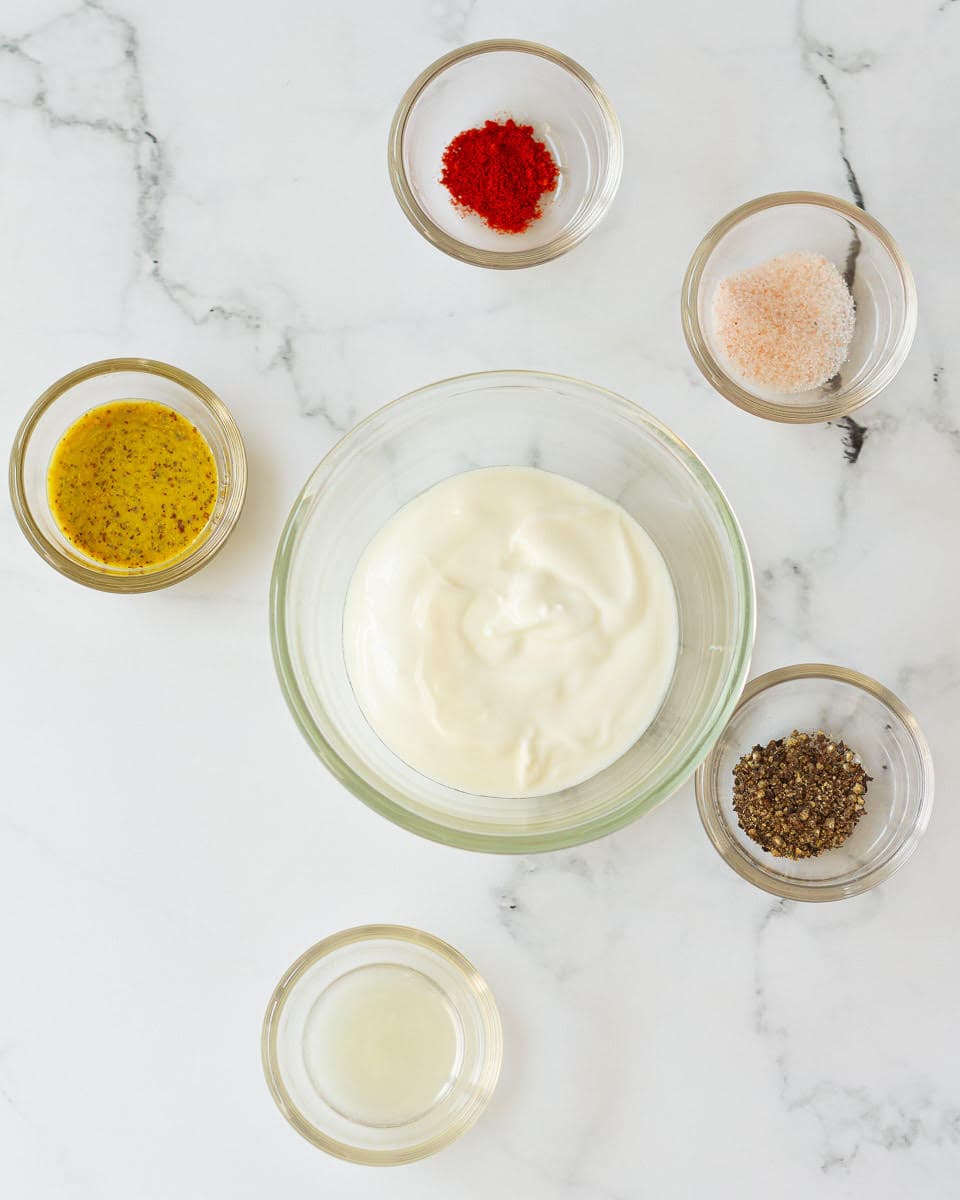 Ingredients for Easy Avocado Egg Salad dressing