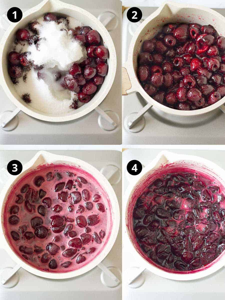 steps for making cherry jam