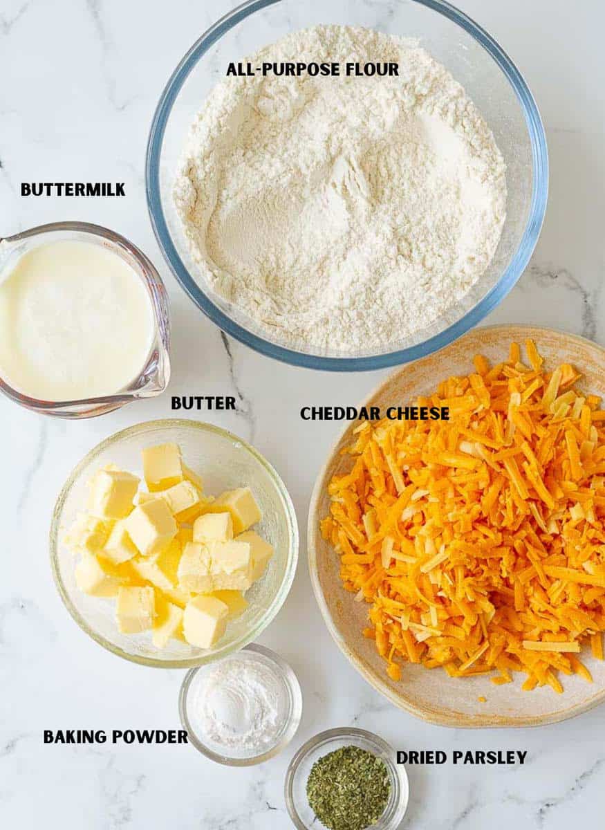 Ingredients for Cheddar Cheese Scones Recipe