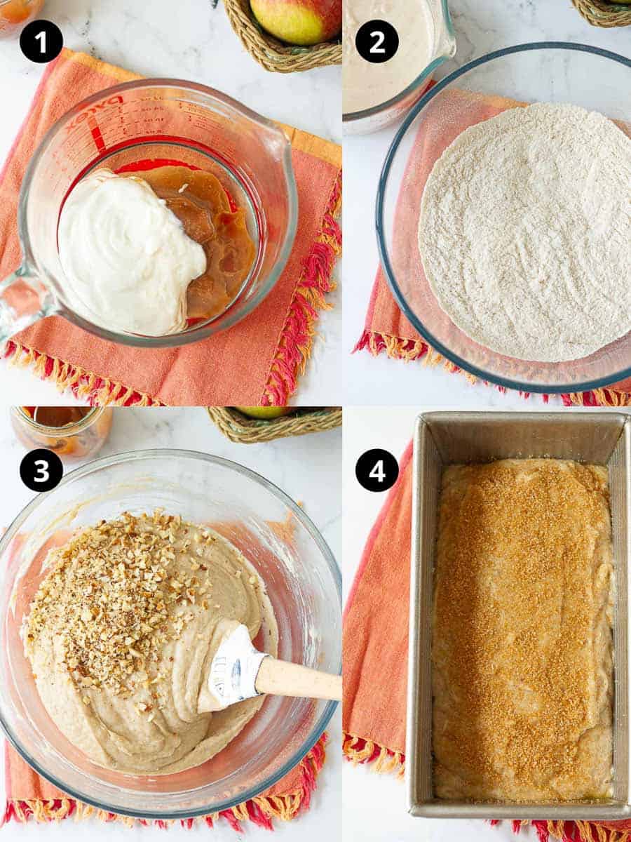 Steps for making Apple Butter Bread recipe.