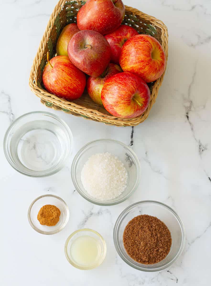 Ingredients for making Stovetop Apple Butter.