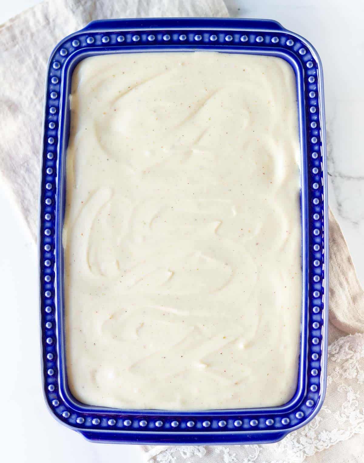 Smoothened out whipped mascarpone cheese.