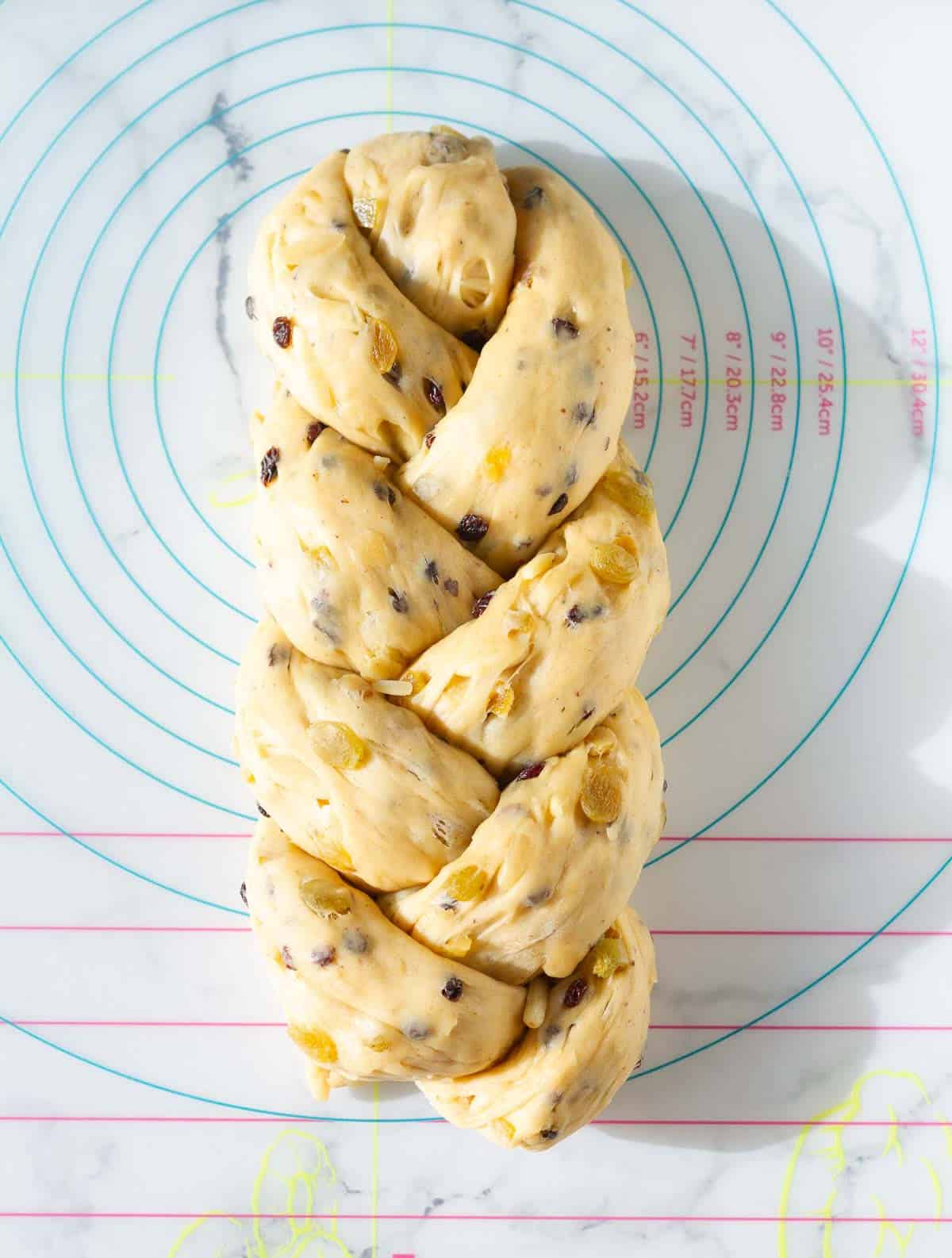 braided bread dough.