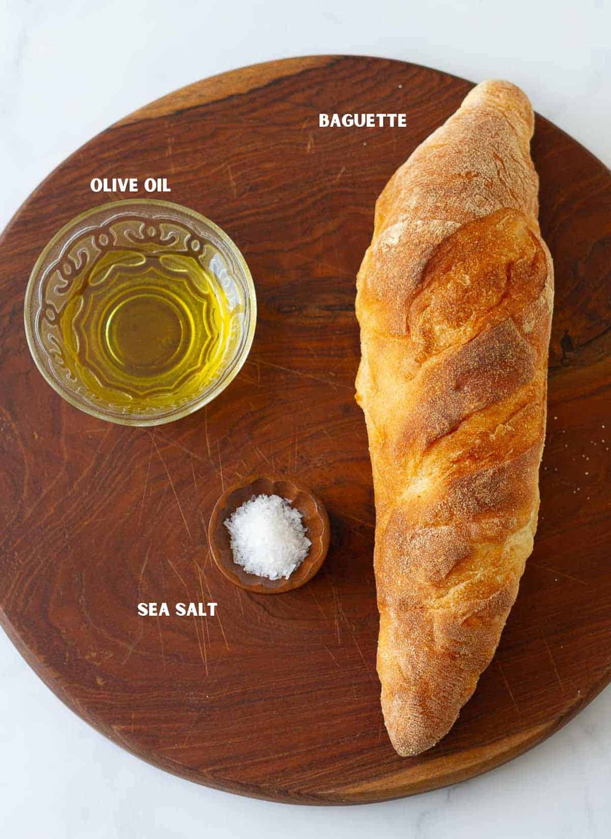 Ingredients for making crostini.